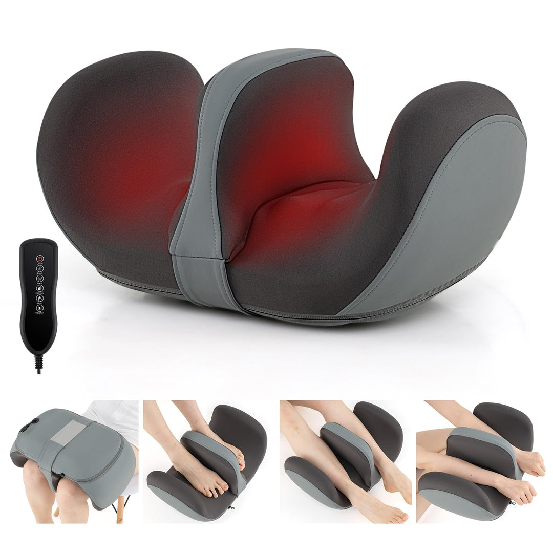 Giantex Electric Foot Massager, Calf Massager with Heat, 3 Massage Intensity, Vibration, Detachable Middle Sponge