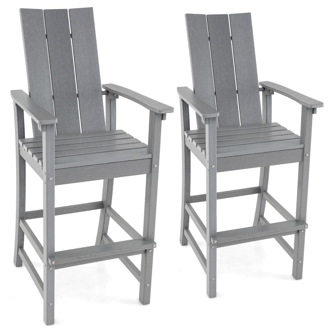 Giantex 52” Tall Adirondack Chair, HDPE Outdoor Bar Stool with Ergonomic Backrest