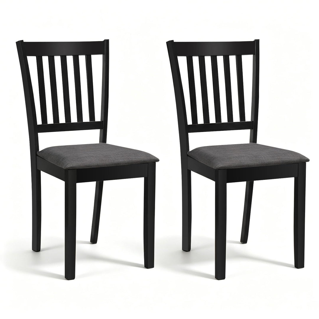 Giantex Modern Farmhouse Wood Slat-Back Kitchen Chairs w/Padded Seat (2/4)