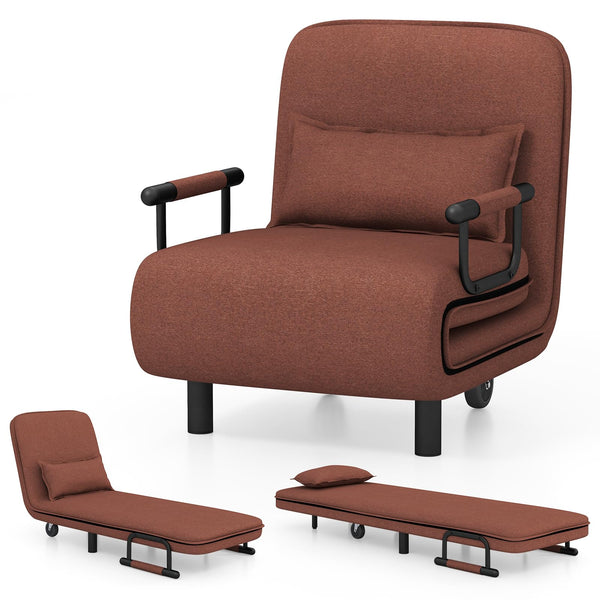 Giantex Convertible Sofa Bed, 3-in-1 Folding Sleeper Chair with 5-Position Adjustable Backrest