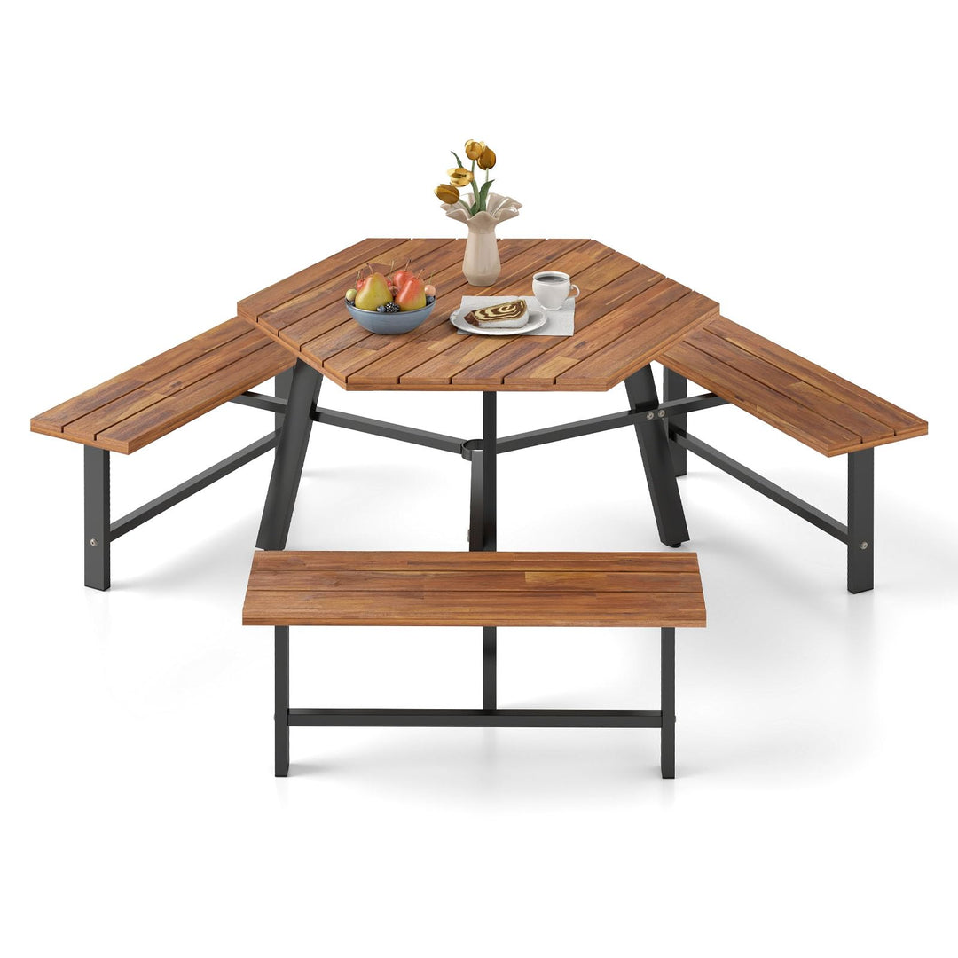 Giantex Picnic Table Bench Set for 6