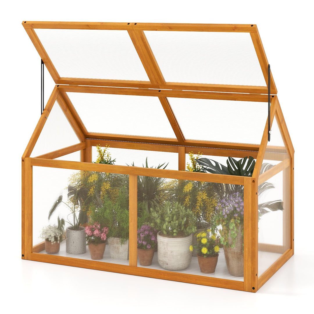 Giantex Portable Raised Flower Planter Protection with Transparent Panels &amp; Adjustable Roof
