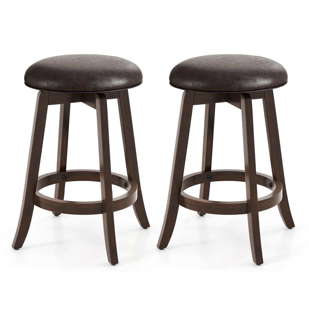 Giantex Bar Stools Set， 29"/ 24"  Bar Height Bar Stools w/ 360° Swivel Round Seat &amp; Footrest