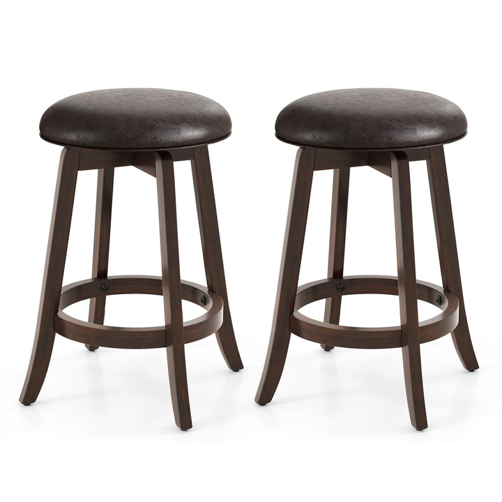 Giantex Bar Stools Set， 29"/ 24"  Bar Height Bar Stools w/ 360° Swivel Round Seat &amp; Footrest
