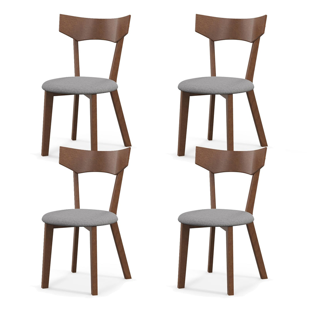 Giantex Wooden Dining Chairs, Solid Wood Kitchen Chairs w/Curved Back &amp; Cushioned Seat