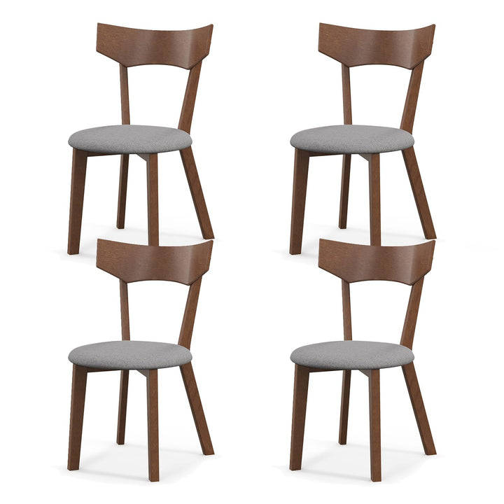Giantex Wooden Dining Chairs, Solid Wood Kitchen Chairs w/Curved Back &amp; Cushioned Seat