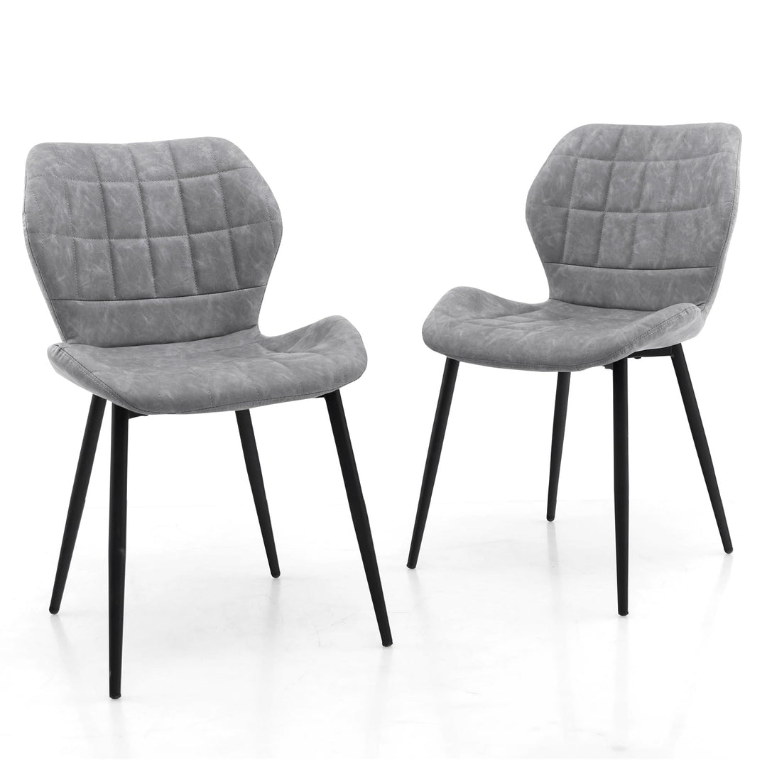 Giantex Upholstered Dining Chairs, Mid Century Retro Kitchen Chairs w/Padded Back &amp; Seat
