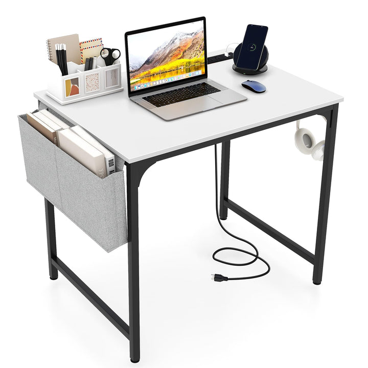 Giantex Conference Table with Charging Station, 2/4/6 PCS 32" x 24" Rectangular Meeting Room Desk with Storage Bag &amp; Hook