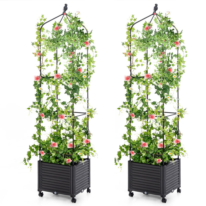 Giantex Raised Garden Bed with Tomato Cages, Obelisk &amp; Bird Top