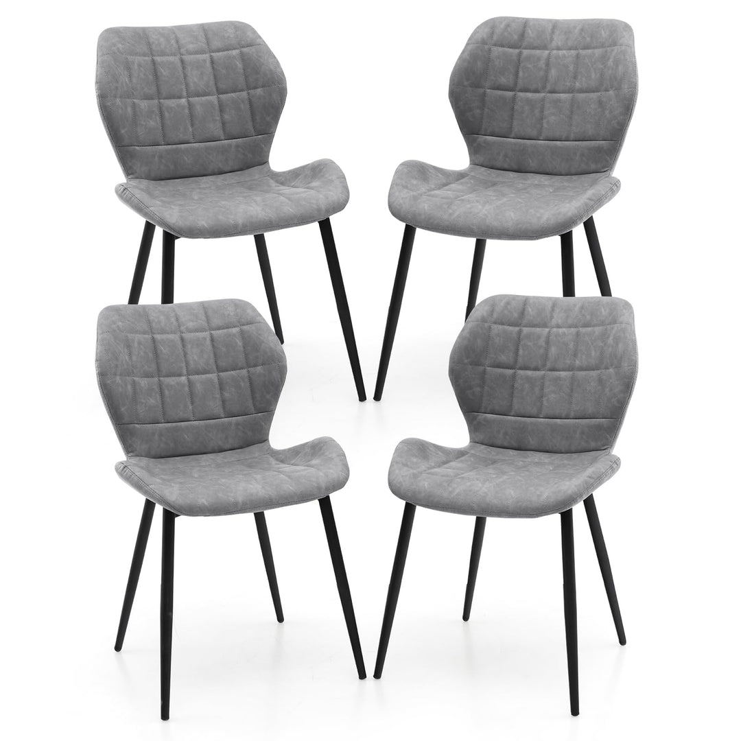 Giantex Upholstered Dining Chairs, Mid Century Retro Kitchen Chairs w/Padded Back &amp; Seat