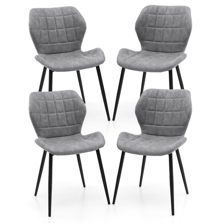 Giantex Upholstered Dining Chairs, Mid Century Retro Kitchen Chairs w/Padded Back &amp; Seat