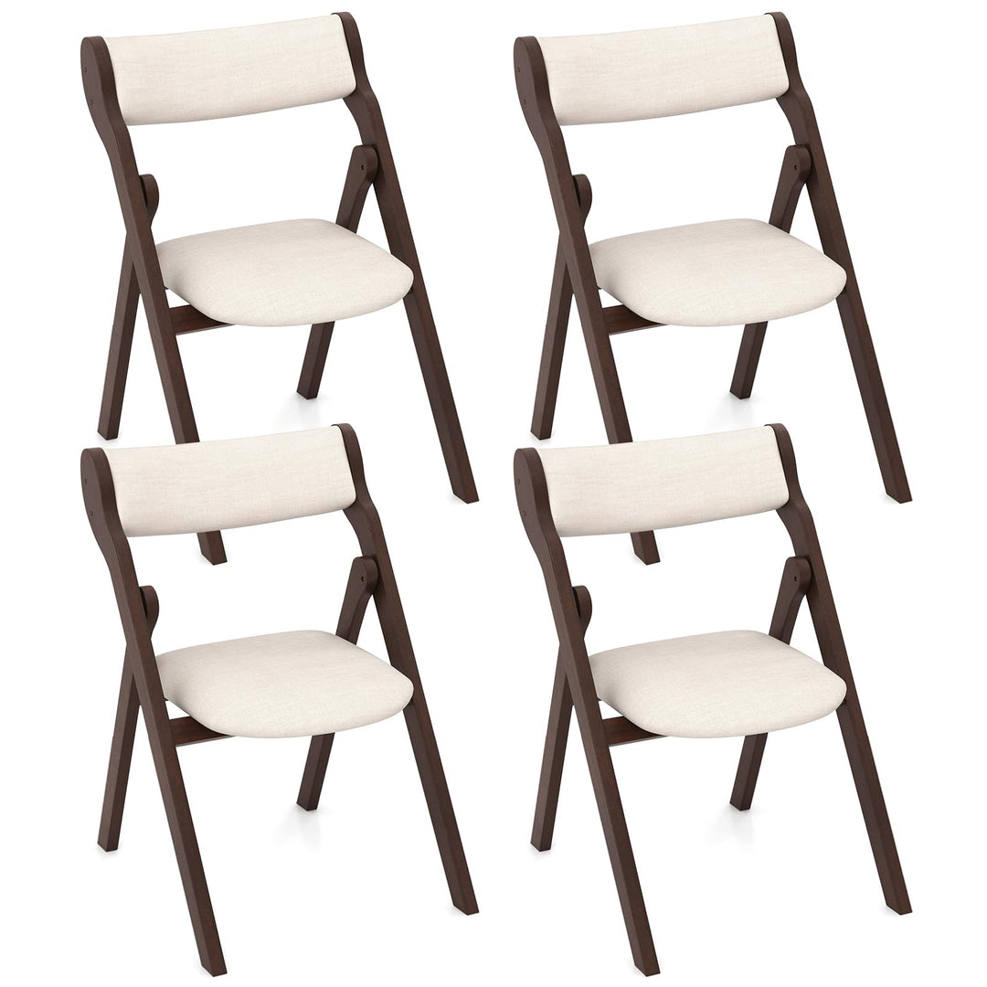 Giantex Folding Dining Chairs, Upholstered Kitchen Chairs w/Comfy Padded Backrest &amp; Seat