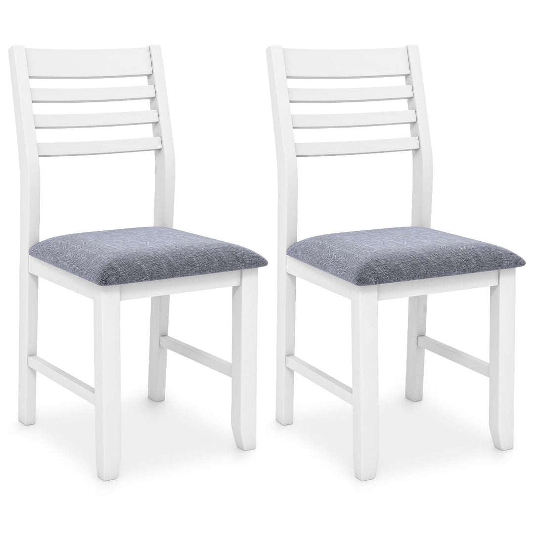 Giantex Dining Chairs Black, Faux Leather Upholstered Kitchen Chairs w/Padded Seat &amp; Ladder Back