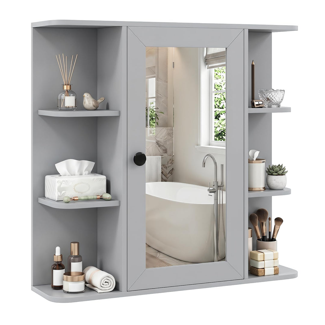 GIANTEX Wall Mounted Bathroom Medicine Cabinet with Mirror &amp; Shelves