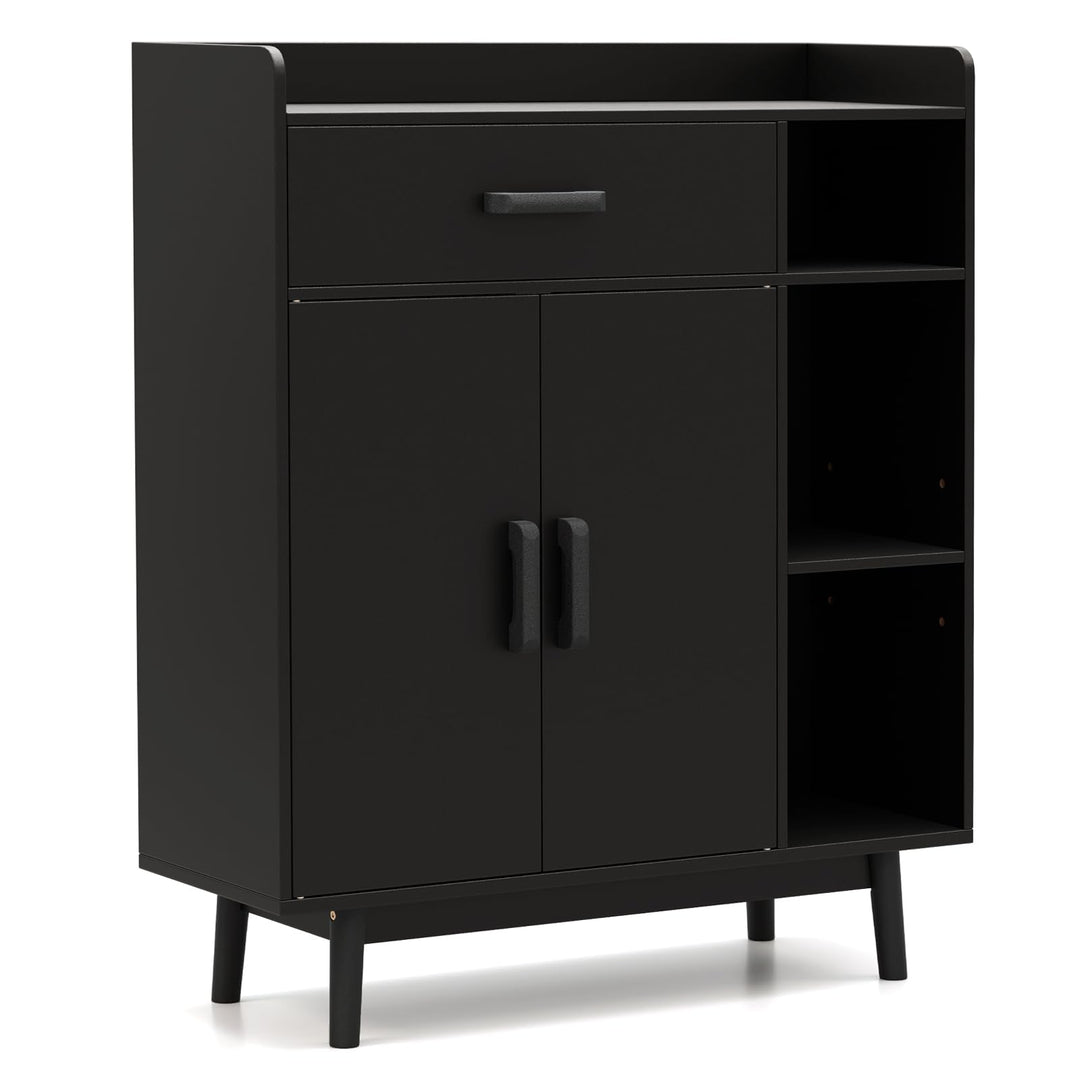 Floor Storage Cabinet Free Standing Cupboard Chest with 1 Drawer