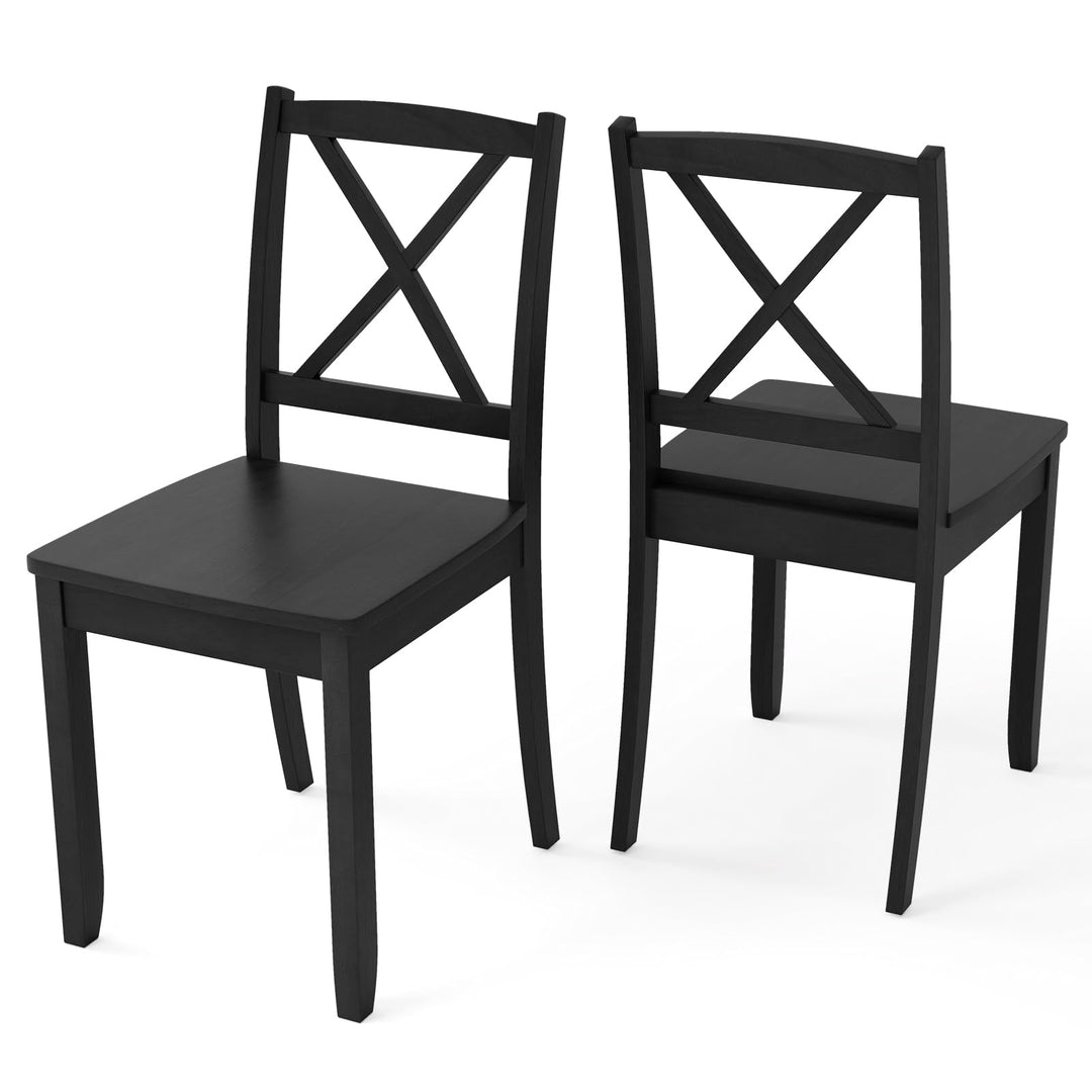 Giantex Wood Dining Chairs, Armless Kitchen Chairs w/Rubber Wood Legs &amp; Curved Backrest