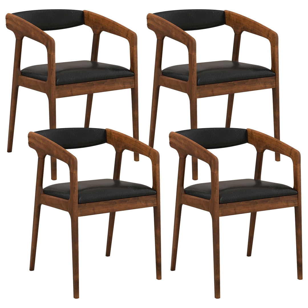 Giantex Modern Accent Chair - PU Leather Upholstered Armchairs w/Cozy Backrest &amp; Padded Seat Cushion