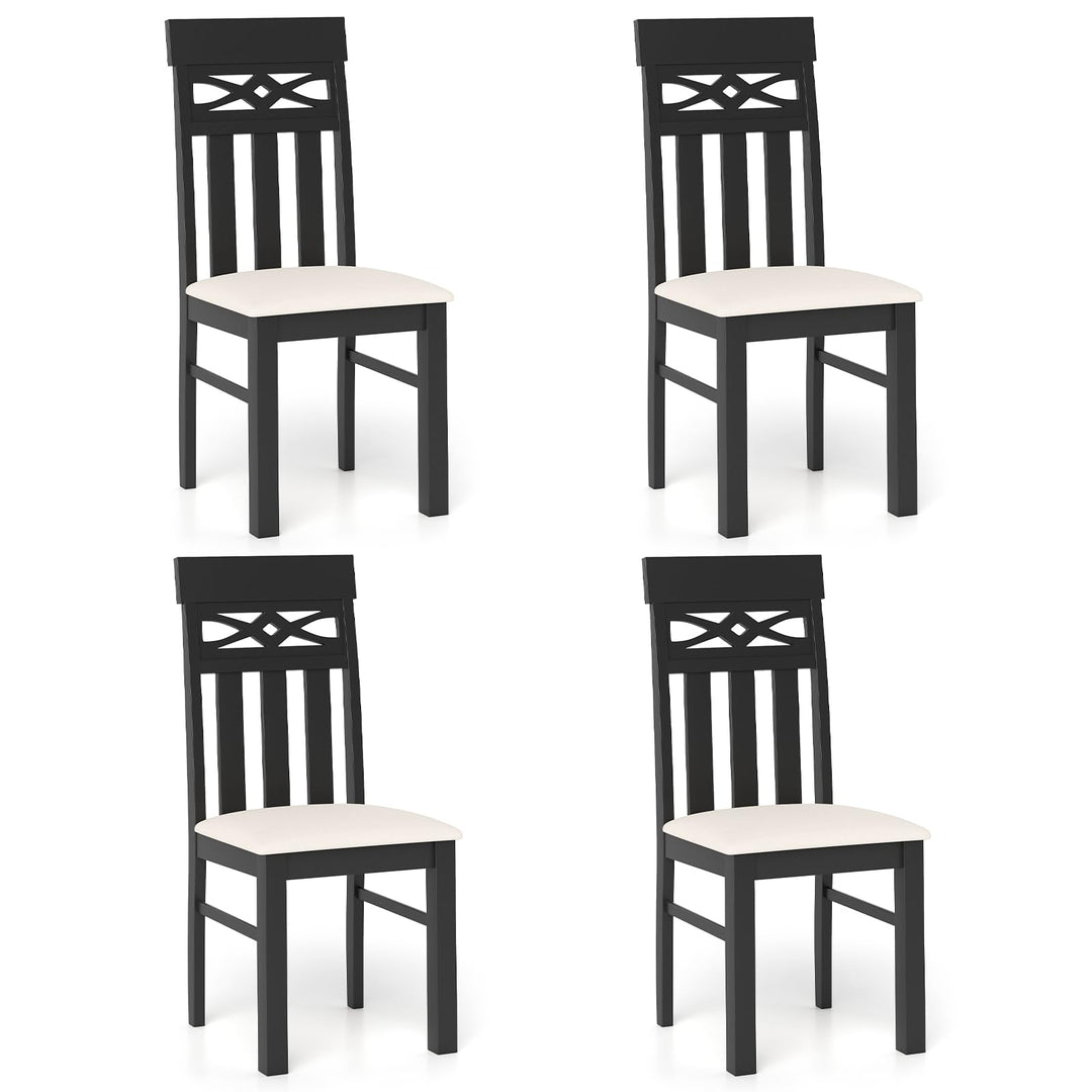 Giantex High Back Dining Room Chairs with Padded Seat &amp; Rubber Wood Frame
