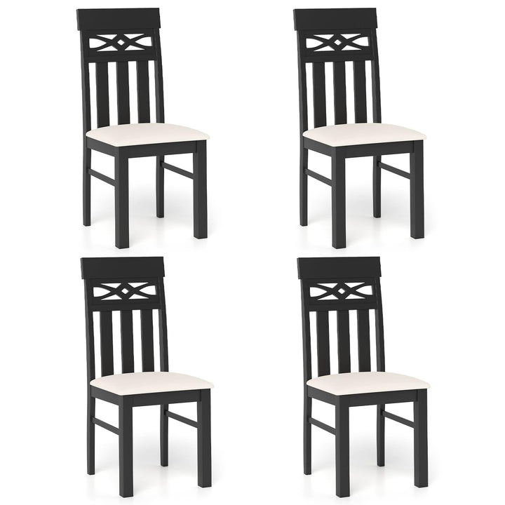 Giantex High Back Dining Room Chairs with Padded Seat &amp; Rubber Wood Frame