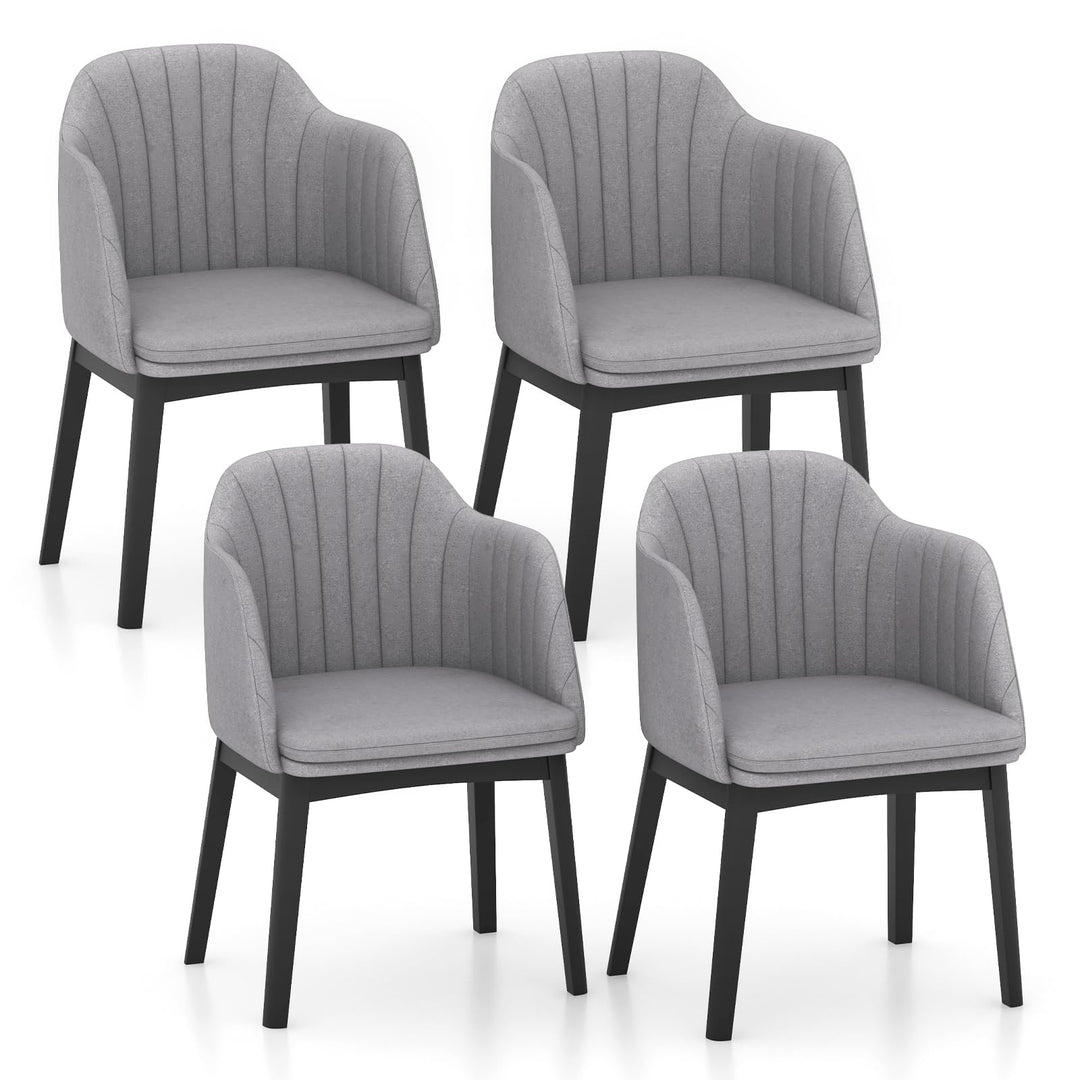 Giantex Modern Dining Chairs, Upholstered Velvet Accent Chairs w/Curved Backrests &amp; Rubber Wood Legs