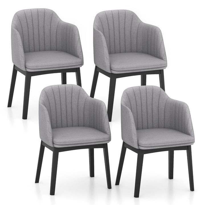 Giantex Modern Dining Chairs, Upholstered Velvet Accent Chairs w/Curved Backrests &amp; Rubber Wood Legs