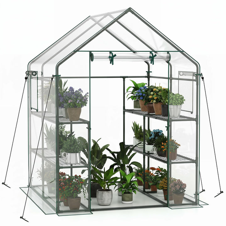Giantex 57”L x 57”W x 77”H Walk-in Greenhouse for Outdoors