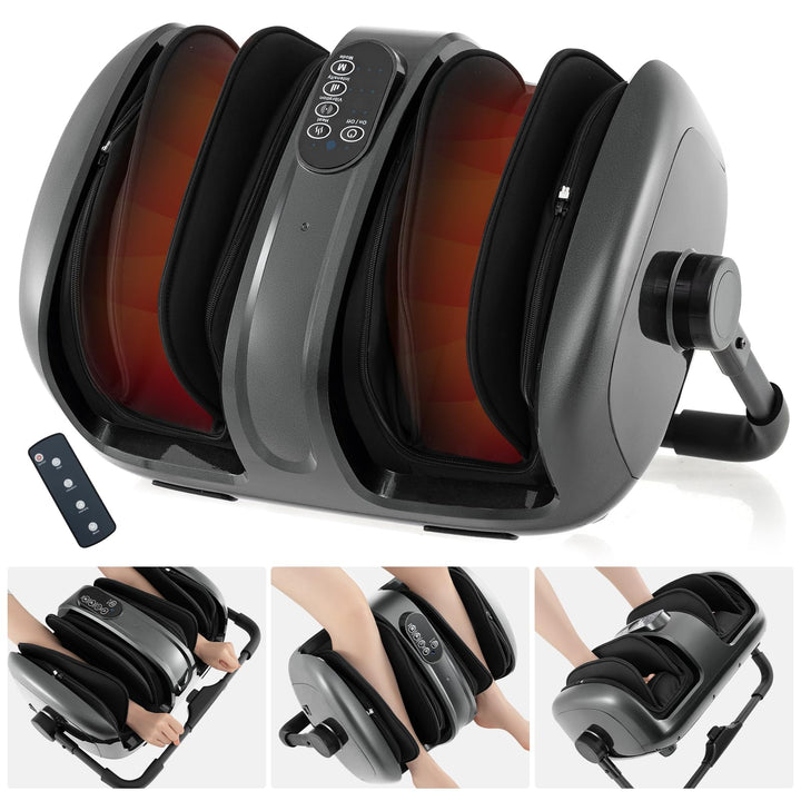 Giantex Portable Electric Foot Massager with Heat Therapy, Multi-Level Intensity Foot Massage