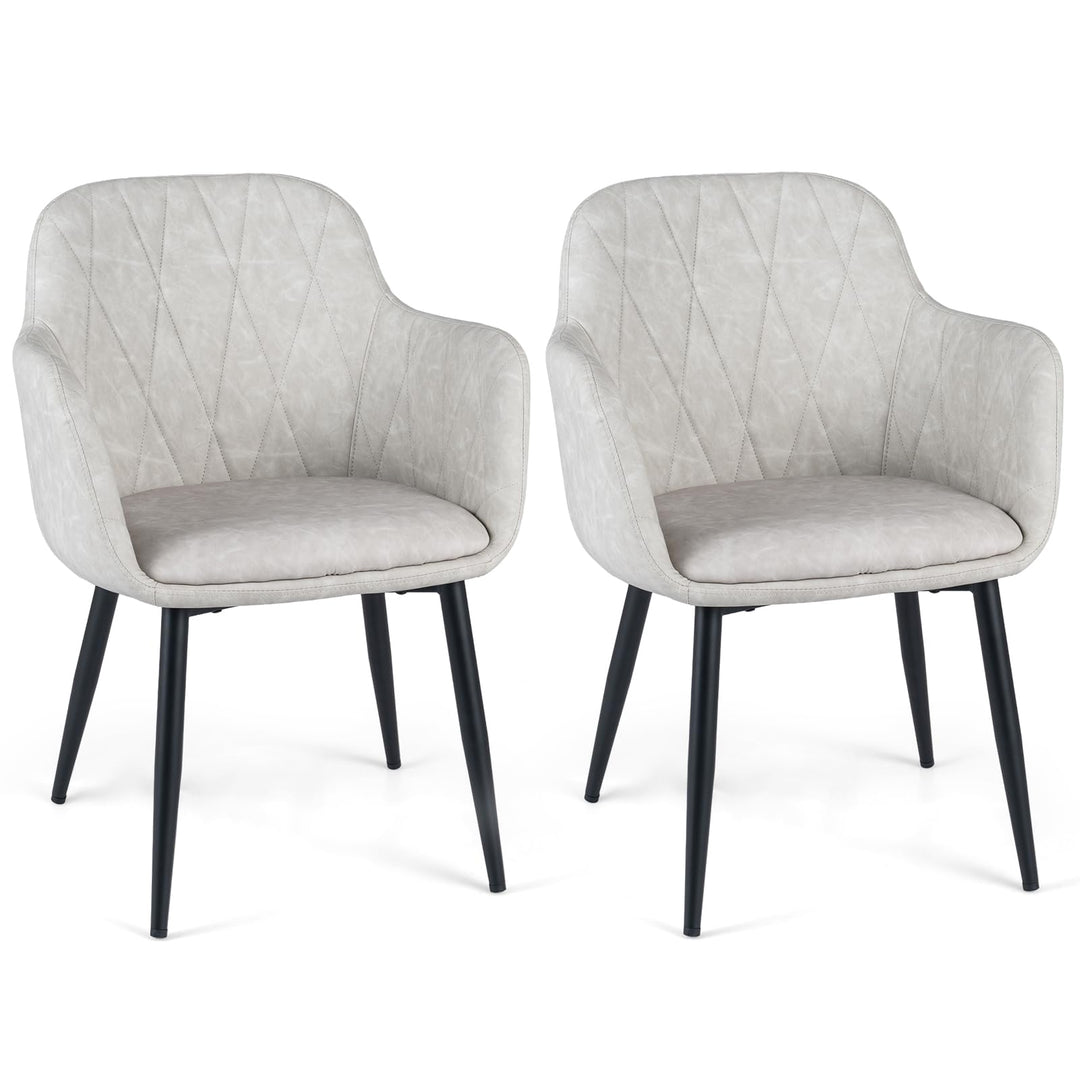 Giantex Dining Chairs Set with Curved Back &amp; Wide Seat