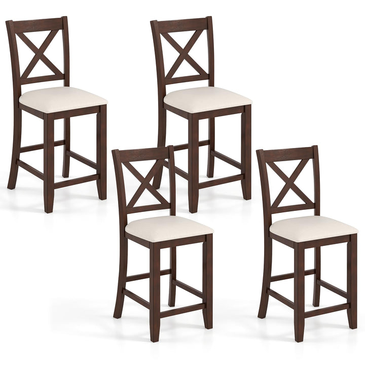 Giantex Farmhouse Counter Height Bar Stools with Footrest (2/4)