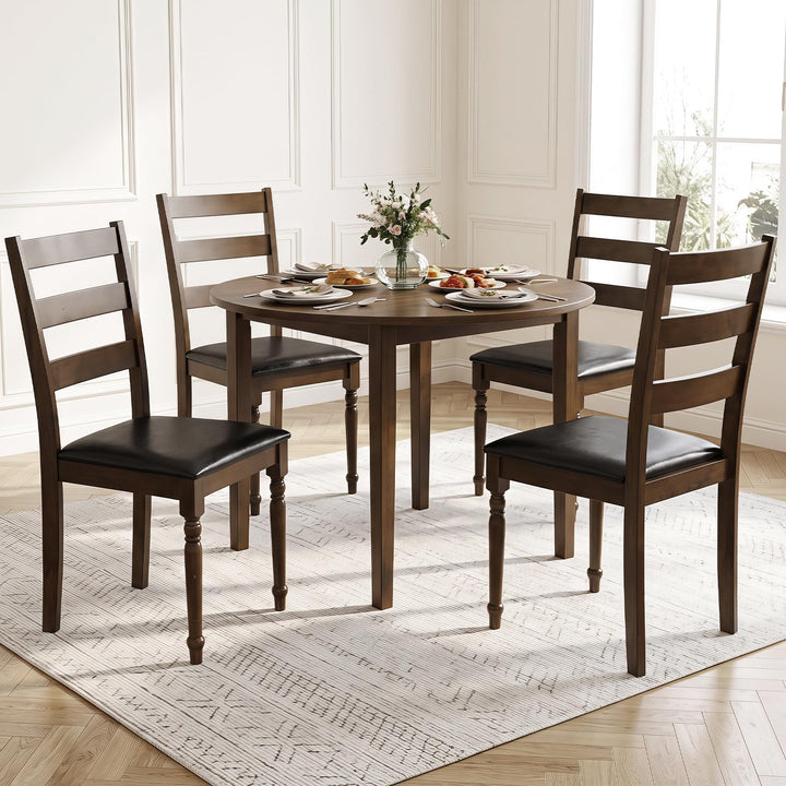 GIANTEX Wood Dining Chairs Set w/Soft Padded Seat &amp; Ergonomic Backrest