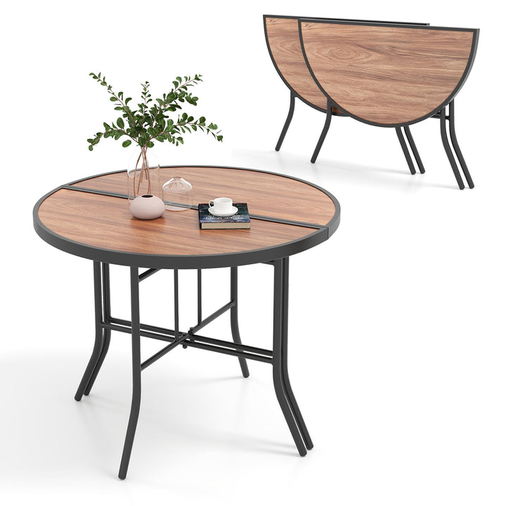 Giantex Half Round Folding Table for Banquet Event Patio Garden Entryway
