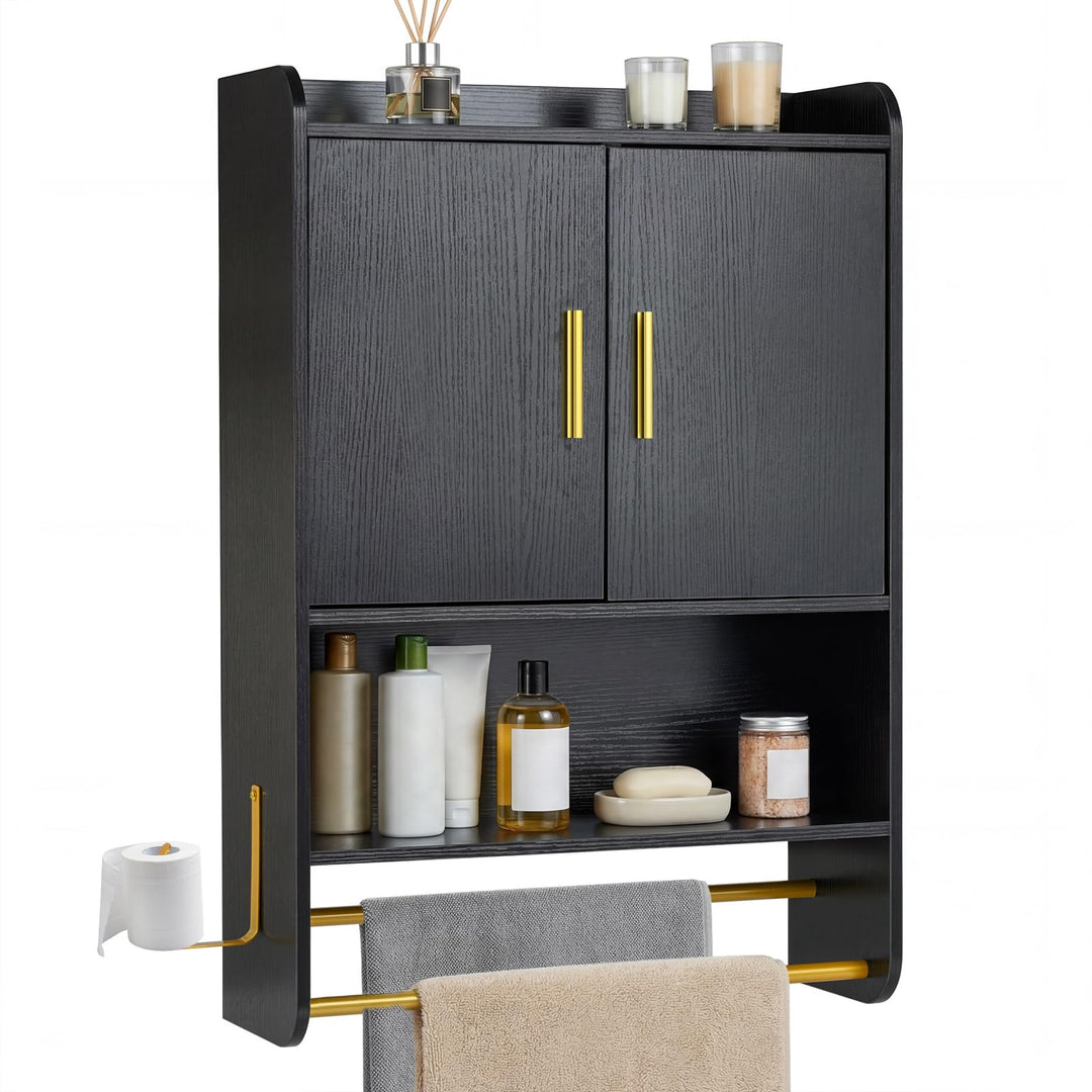 Giantex Bathroom Wall Mounted Medicine Cabinet w/Towel Bars &amp; Toilet Paper Holder
