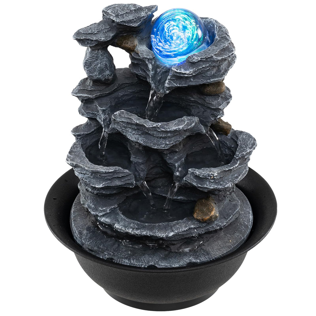 Giantex Tabletop Water Fountain with LED Lights