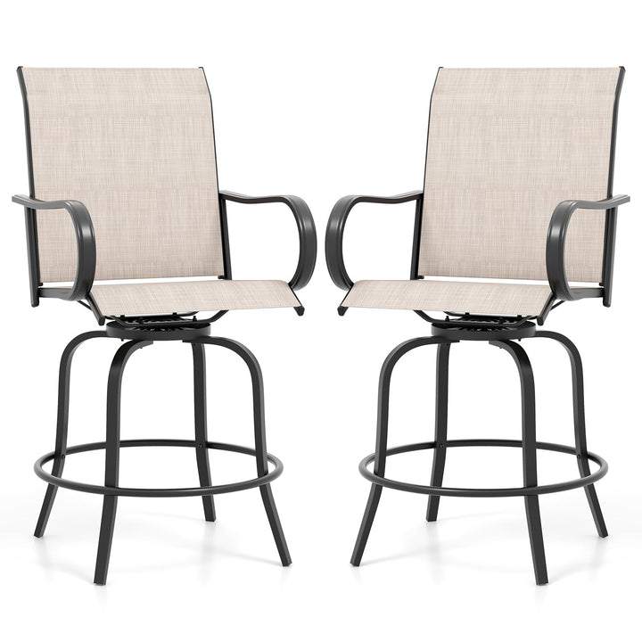Giantex Swivel Outdoor Bar Stools, All-Weather Bar Height Patio Chairs