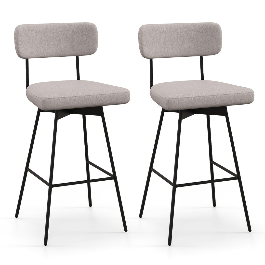 Giantex Swivel Bar Stools,  Upholstered Bar Height Bar Chairs w/Padded Seat &amp; Backrest