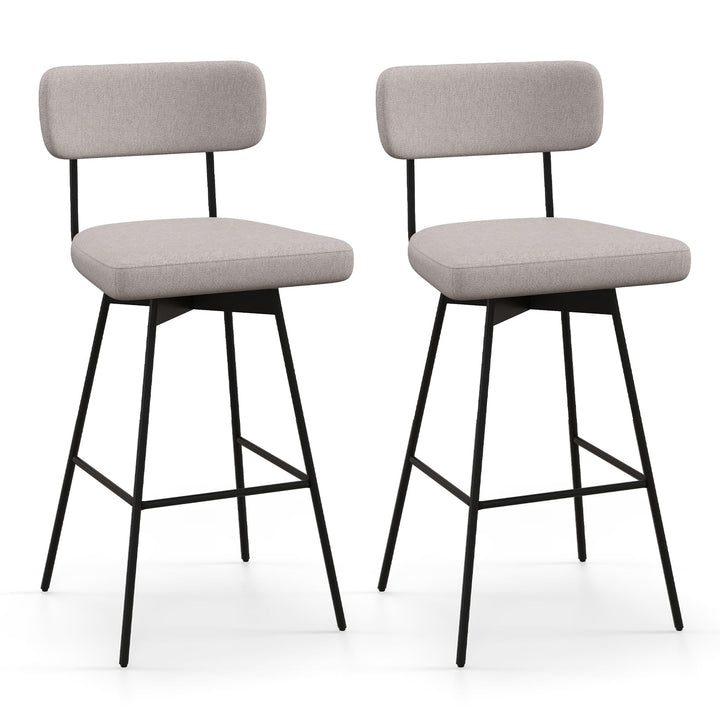 Giantex Swivel Bar Stools,  Upholstered Bar Height Bar Chairs w/Padded Seat &amp; Backrest