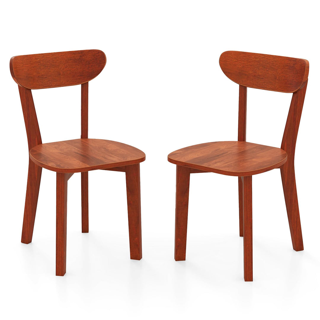 Giantex Wooden Dining Chairs, Kitchen Chairs w/Curved Backrest &amp; Solid Rubber Wood Frame