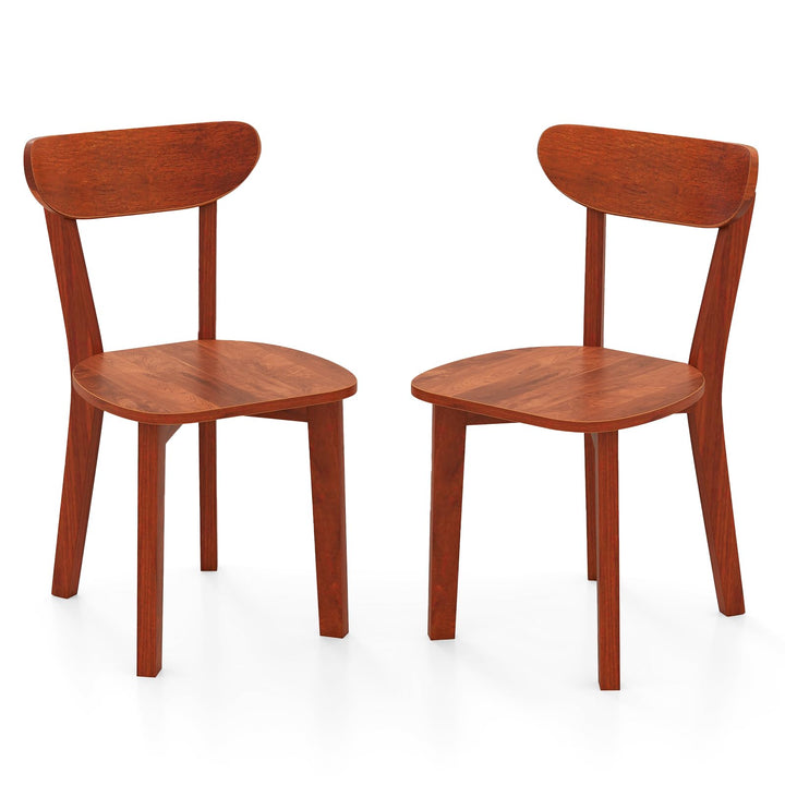 Giantex Wooden Dining Chairs, Kitchen Chairs w/Curved Backrest &amp; Solid Rubber Wood Frame