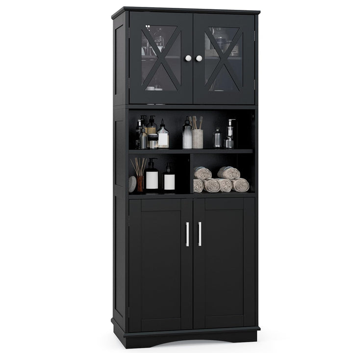 Giantex 57" Tall Bathroom Cabinet, Storage Cabinet with Acrylic Doors &amp; Adjustable Shelves