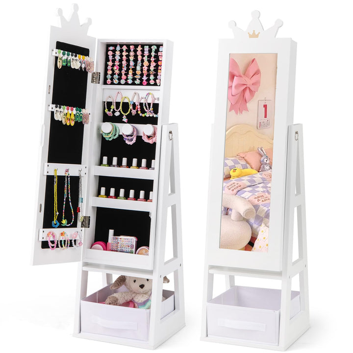 CHARMAID Kids Mirror Jewelry Cabinet - 45.5&