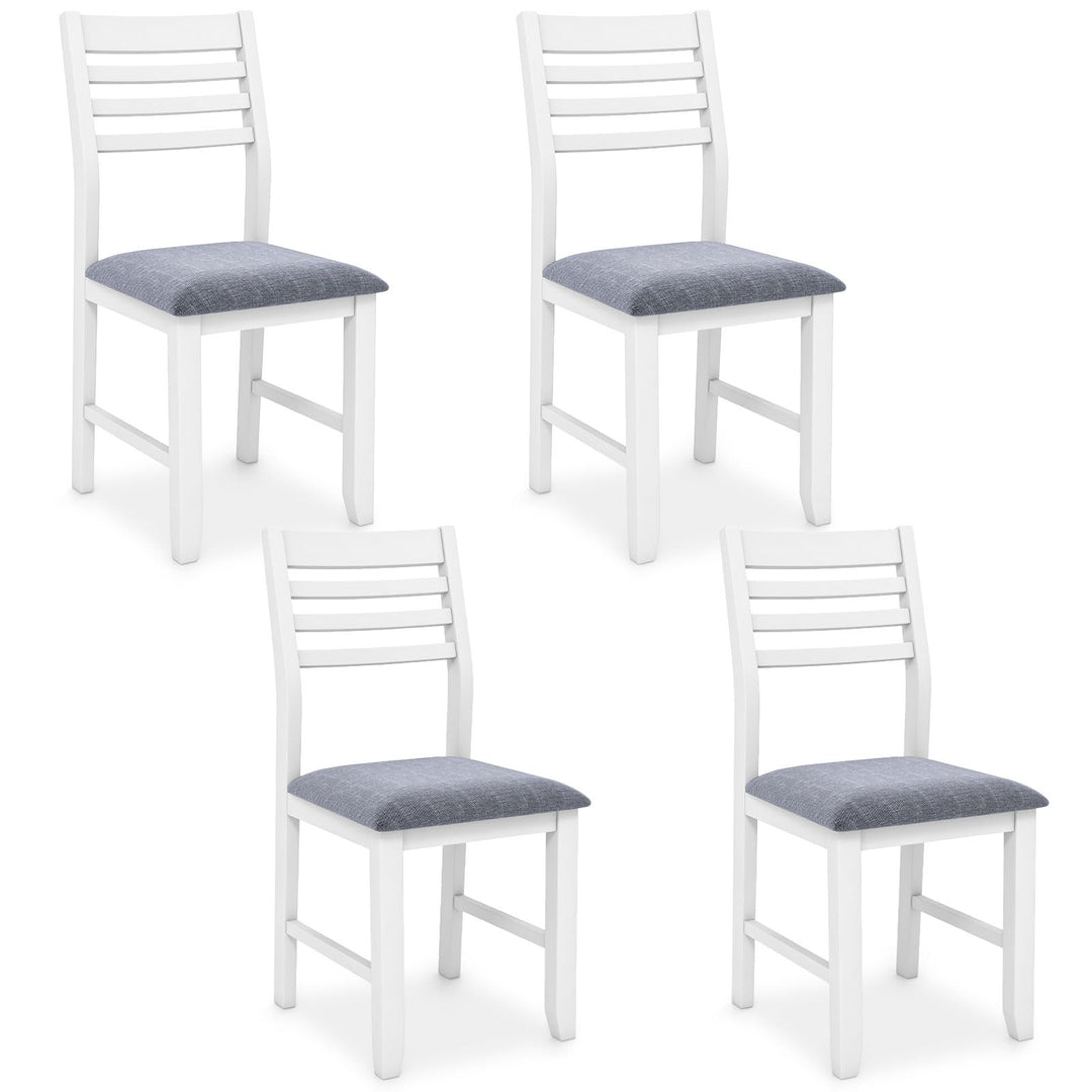 Giantex Dining Chairs Black, Faux Leather Upholstered Kitchen Chairs w/Padded Seat &amp; Ladder Back