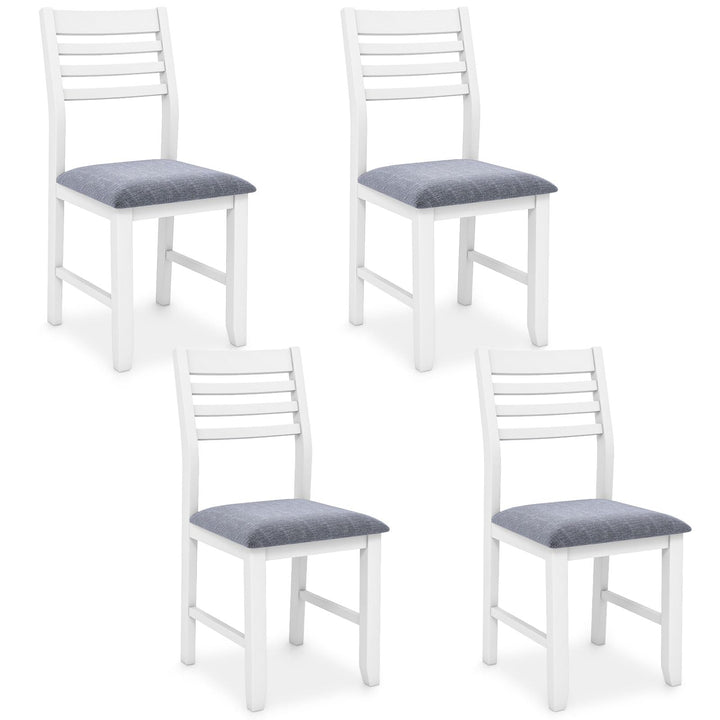 Giantex Dining Chairs Black, Faux Leather Upholstered Kitchen Chairs w/Padded Seat &amp; Ladder Back