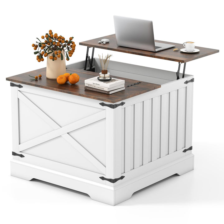 Giantex 31.5" Square Wood Center Table with Large Hidden Storage Compartment &amp; Hinged Lift Top