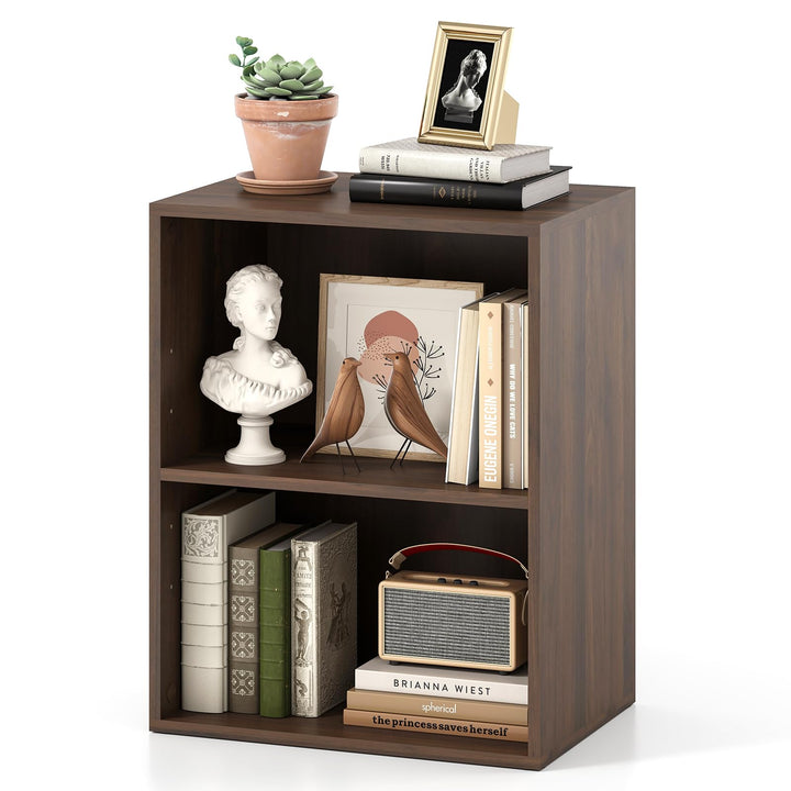 Giantex 2-Cube Bookshelf | 2-Layer Storage Shelf Bookcase w/Large-Capacity Open Storage Space