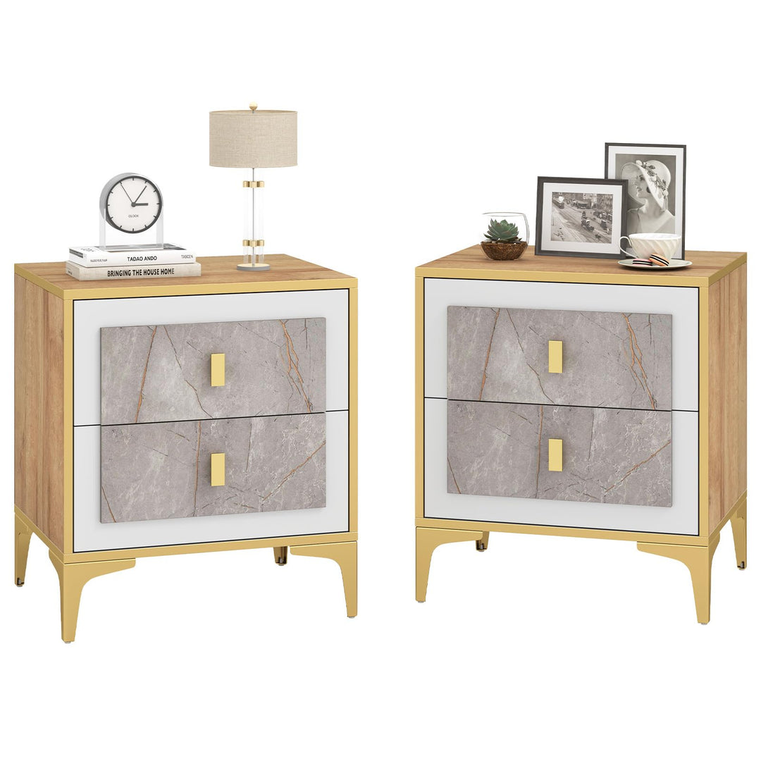 Giantex Modern Nightstand with 2 Drawers