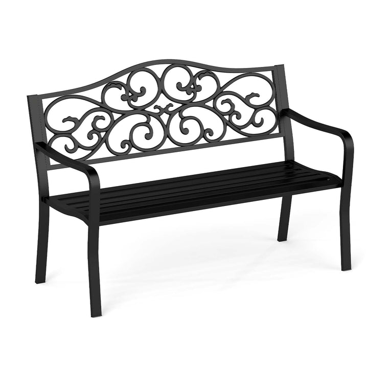 Giantex Outdoor Bench with Floral Pattern