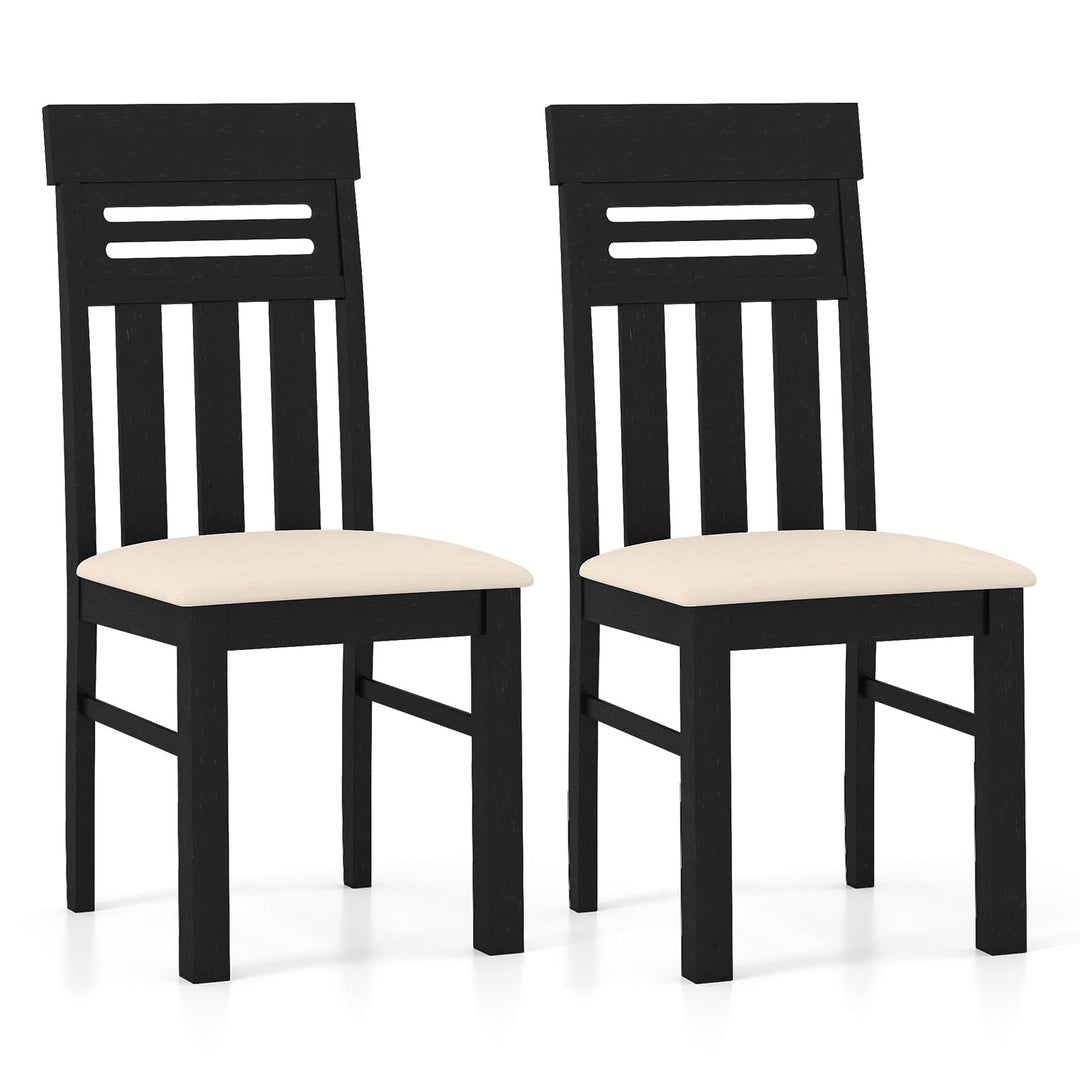 Giantex High Back Dining Room Chairs with Padded Seat &amp; Rubber Wood Frame