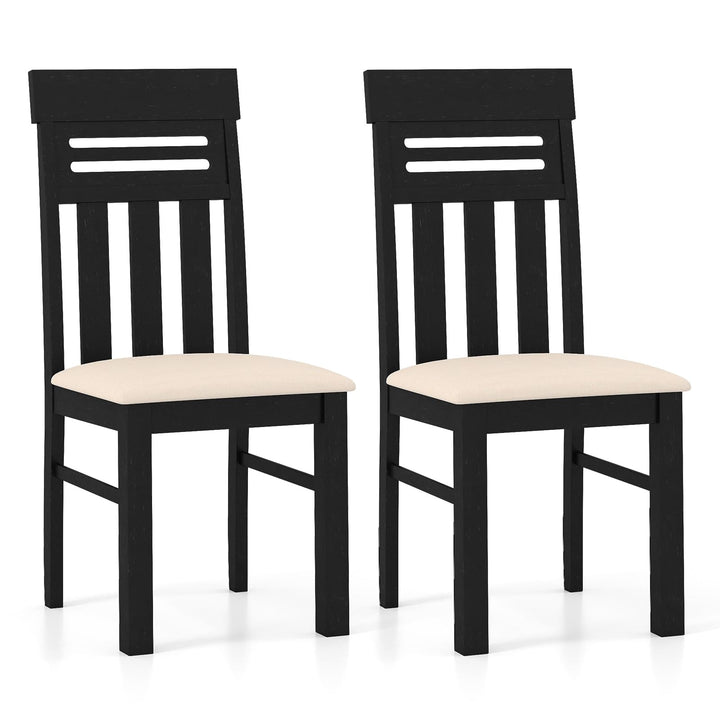 Giantex High Back Dining Room Chairs with Padded Seat &amp; Rubber Wood Frame
