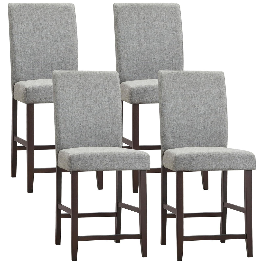 Giantex 25 inch Wooden Vintage Bar Chairs, Counter Stools w/ Upholstered Foam Cushion &amp; Solid Rubber Wood Legs