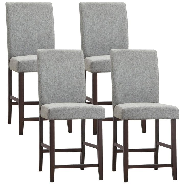 Giantex 25 inch Wooden Vintage Bar Chairs, Counter Stools w/ Upholstered Foam Cushion &amp; Solid Rubber Wood Legs